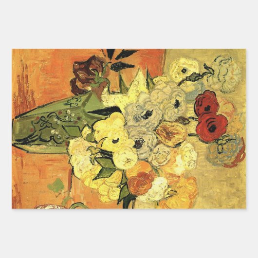 Japanese Vase, Roses, Anemones by Vincent van Gogh Geschenkpapier Set (Vorderseite 2)