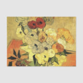 Japanese Vase, Roses, Anemones by Vincent van Gogh Seidenpapier (Vorderseite)