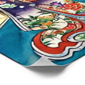 Japanese Vintage Ukiyo-e Geisha by Utagawa Poster (Ecke)