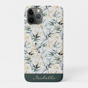 Japanese Watercolor Green Gold Bamboo Case-Mate iPhone Hülle