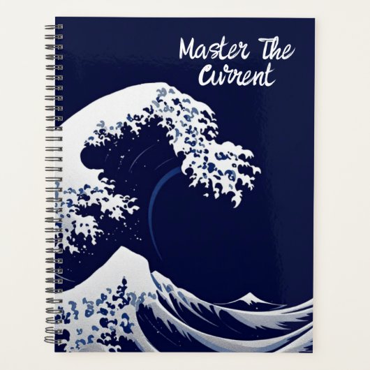 Japanese Wave in Foil | Minimalist Silver Wave Art Planer (Vorderseite)