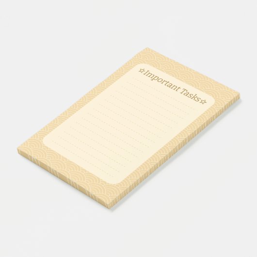 Japanese Wave Pattern- Important Task Post-it Klebezettel (angewinkelt)