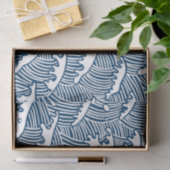 JAPANESE  WAVE PATTERN IN BLUE Tissue Paper Seidenpapier (Geschenk)
