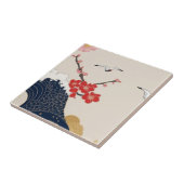 Japanese Waves and Blossoms Ceramic Tile - Piece 4 Fliese (Seite)