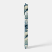 Japanese Waves Pattern Monogrammed iPhone 15 Hülle (Linke Seite)