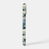 Japanese Waves Pattern Monogrammed iPhone 15 Hülle (Rechte Seite)