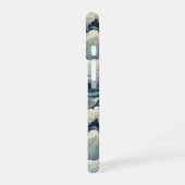 Japanese Waves Pattern Monogrammed iPhone 16 Hülle (Linke Seite)