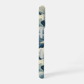 Japanese Waves Pattern Monogrammed iPhone 16 Hülle (Rechte Seite)