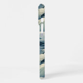 Japanese Waves Pattern Monogrammed iPhone Hülle (Linke Seite)