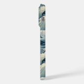 Japanese Waves Pattern Monogrammed iPhone Hülle (Linke Seite)