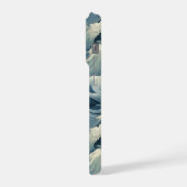 Japanese Waves Pattern Monogrammed iPhone Hülle (Linke Seite)