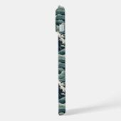 Japanese Waves Print Monogrammed iPhone Hülle (Linke Seite)