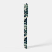 Japanese Waves Print Monogrammed iPhone Hülle (Rechte Seite)