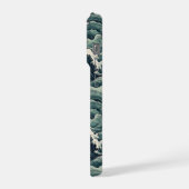 Japanese Waves Print Monogrammed iPhone Hülle (Linke Seite)