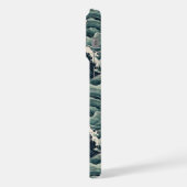 Japanese Waves Print Monogrammed iPhone Hülle (Linke Seite)