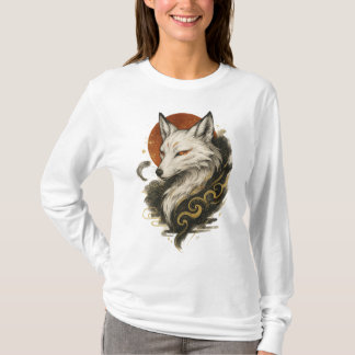 【Japanese White Fox Spirit Long Sleeve T-Shirt】 T-Shirt