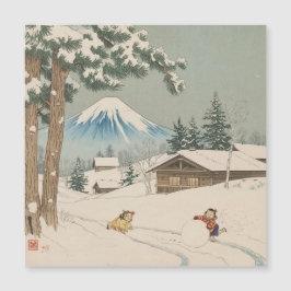 Japanese  winter  landscape - magnetic card magnetkarte