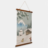 Japanese  winter  landscape -ukoy-e  style wandteppich mit holzrahmen (Gewinkelt)