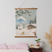 Japanese  winter  landscape -ukoy-e  style wandteppich mit holzrahmen (Schlafzimmer)