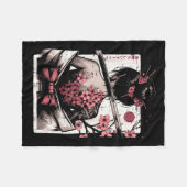 Japanese Woman Cherry Blossom Tattoo Art Geisha Wo Fleecedecke (Vorderseite (Horizontal))