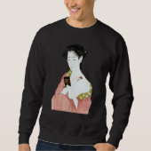 Japanese Woman Geisha Shin hanga Ukiyo e Japanese Sweatshirt (Vorderseite)