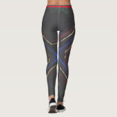 JAPANESE WOODBLOCK PATTERN DRUCKTE LEGGINGS GRAU (Rückseite)