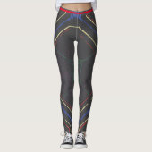 JAPANESE WOODBLOCK PATTERN DRUCKTE LEGGINGS GRAU (Vorderseite)