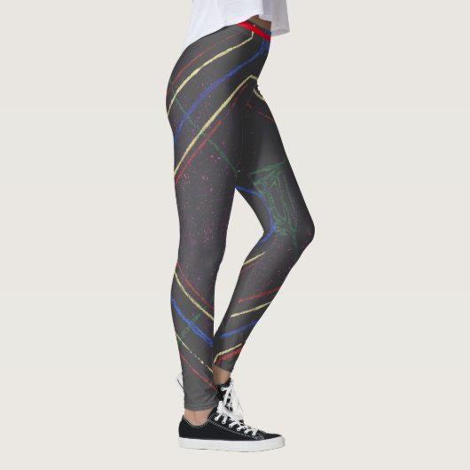 JAPANESE WOODBLOCK PATTERN DRUCKTE LEGGINGS GRAU (Rechts)