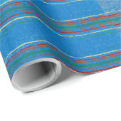 JAPANESE WOODBLOCK PATTERN WRAPPING PAPIER IN BLAU GESCHENKPAPIER (Rolleneckpunkt)