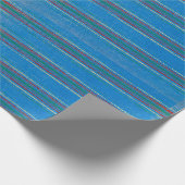 JAPANESE WOODBLOCK PATTERN WRAPPING PAPIER IN BLAU GESCHENKPAPIER (Ecke)