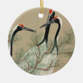 Japanese woodblock-print Cranes - Kamisaka Sekka Keramik Ornament (Vorne)