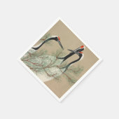 Japanese woodblock-print Cranes - Kamisaka Sekka Serviette (Ecke)
