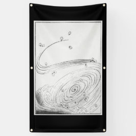 JAPANESE WOODBLOCK PRINT HOKUSAI WAVE BANNER