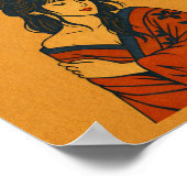 Japanese Woodblock Style Woman in Kimono – Elegant Poster (Ecke)