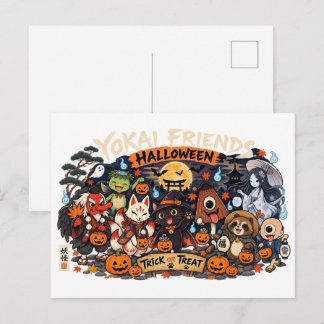 Japanese Yokai Halloween Postcard Postkarte