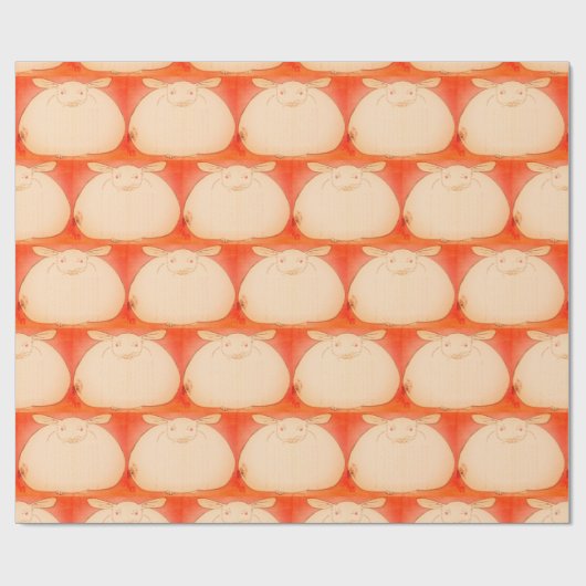 JAPANESISCHE FETT BUNNY Wrapping Paper Geschenkpapier (Flach)