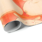 JAPANESISCHE FETT BUNNY Wrapping Paper Geschenkpapier (Rolleneckpunkt)