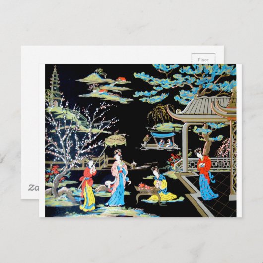 JAPANESISCHE VINTAGE ART POSTKARTE (Vorne/Hinten)