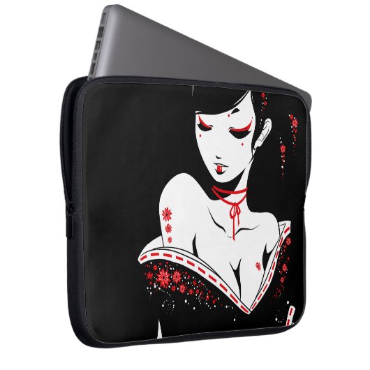 _japanesque_red laptopschutzhülle (Vorne Rechts)