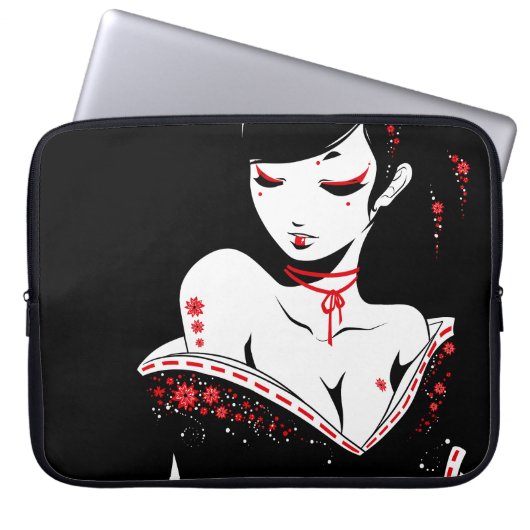 _japanesque_red laptopschutzhülle (Vorderseite)