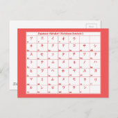 Japanisch Alphabet Katakana SPRACHEN SYMBOLS Postc Postkarte (Vorne/Hinten)