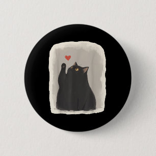 Japanisch Anime Niedlich Cat Heart Kawaii Black Ca Button