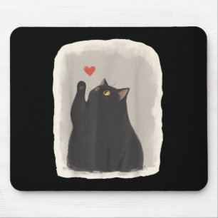 Japanisch Anime Niedlich Cat Heart Kawaii Black Ca Mousepad