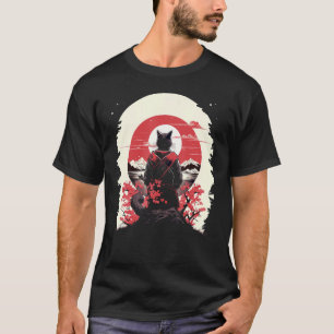 Japanisch Art Cat Ninja Ukiyo e Style Samurai Cat T-Shirt