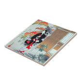 Japanisch Art Keramik Tile, klein (4,25" x 4,25") Fliese (Seite)