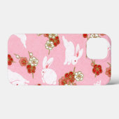 Japanisch Art Pink Sakuras & Rabbits Case-Mate iPhone Hülle (Rückseite (Horizontal))