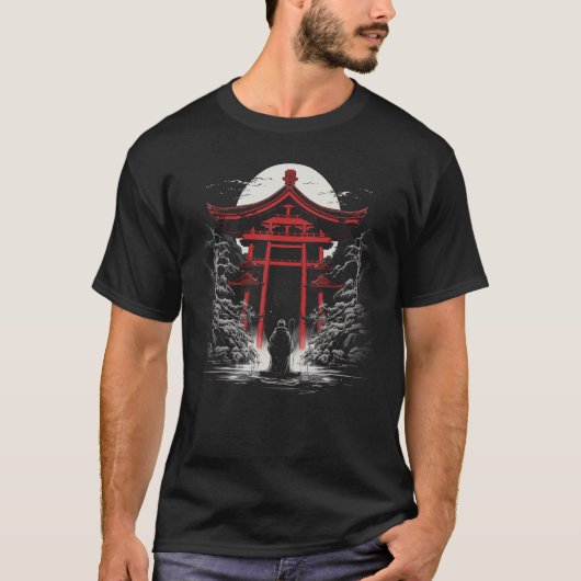 Japanisch Art Torii Gate Ema Prayer Plaques Zen Bu T-Shirt (Vorderseite)