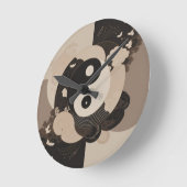 Japanisch Art Yin Yang Runde Wanduhr (Winkel)