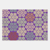 Japanisch Asanoha Mix Pattern Geschenkpapier Set (Vorderseite 3)