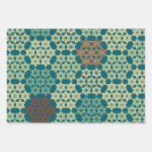 Japanisch Asanoha Mix Pattern Geschenkpapier Set (Vorderseite 2)